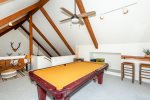 Loft with Pool Table and Room for Airbed